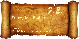 Franyó Endre névjegykártya
